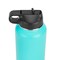Makerflo Hydro Powder Coated Tumbler, Sipper Water Bottle With Handle, Stainless Steel Double Wall Insulated, BPA Free Plain Tumblers, 25 Pcs Travel Flask with Spill Proof Lid And Straw (Teal, 32oz)